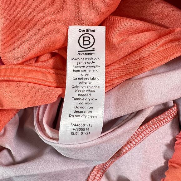 Athleta Make A Splash Printed Mesh Racer Run Short 4" Orange Pink‎ Womens XL - Picture 8 of 8